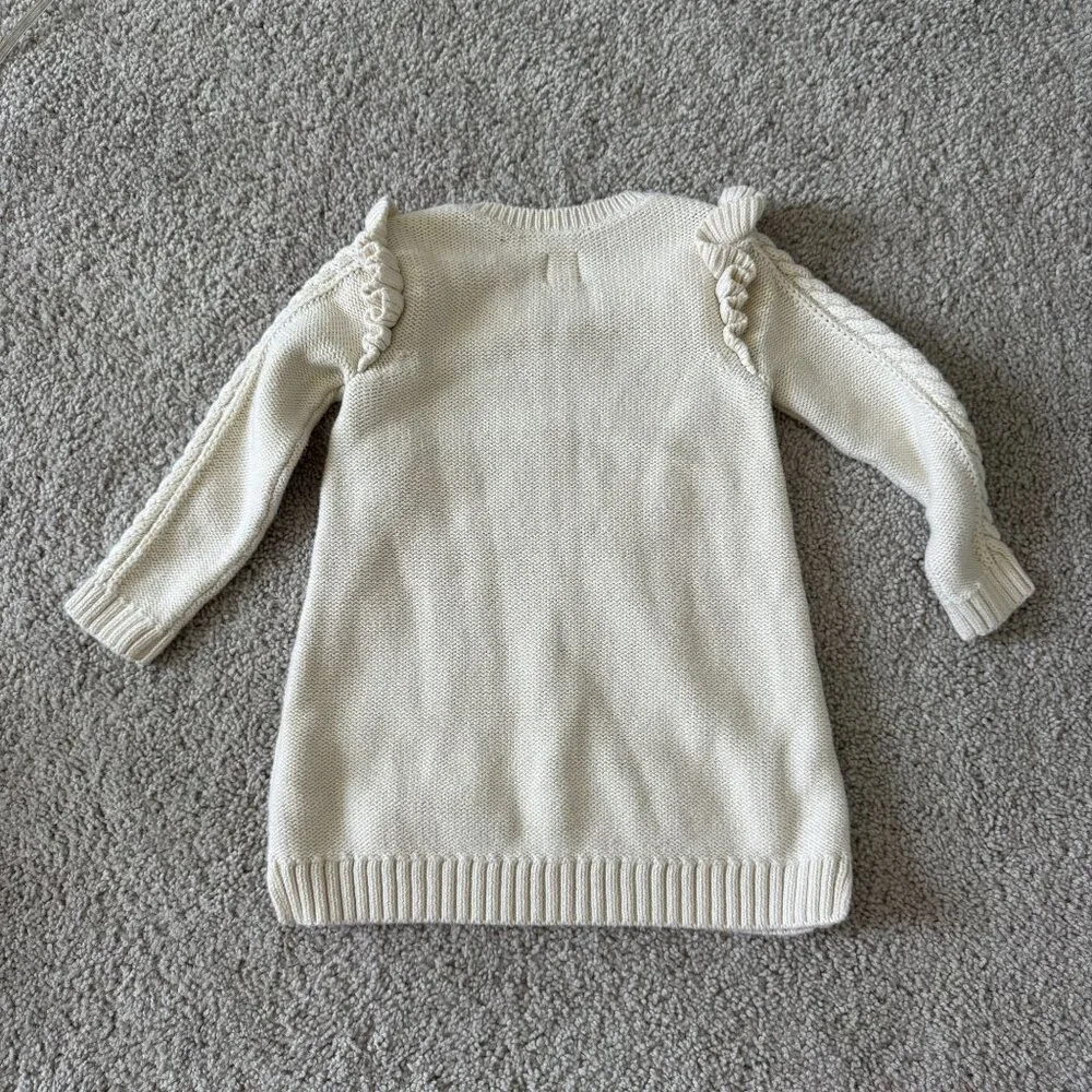 Baby Gap Cable Knit Sweater‎ Dress Cream Ivory Beige 18-24 Months